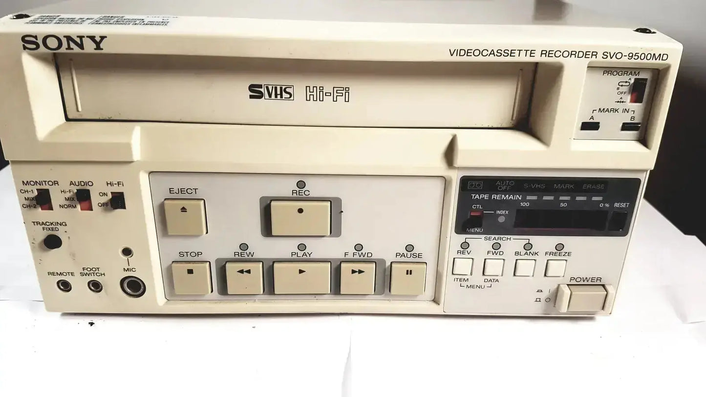Sony SVO-9500MD Medical Videocassette Recorder SVHS/VHS Medical Videocassette Recorder, second-hand product photo 1