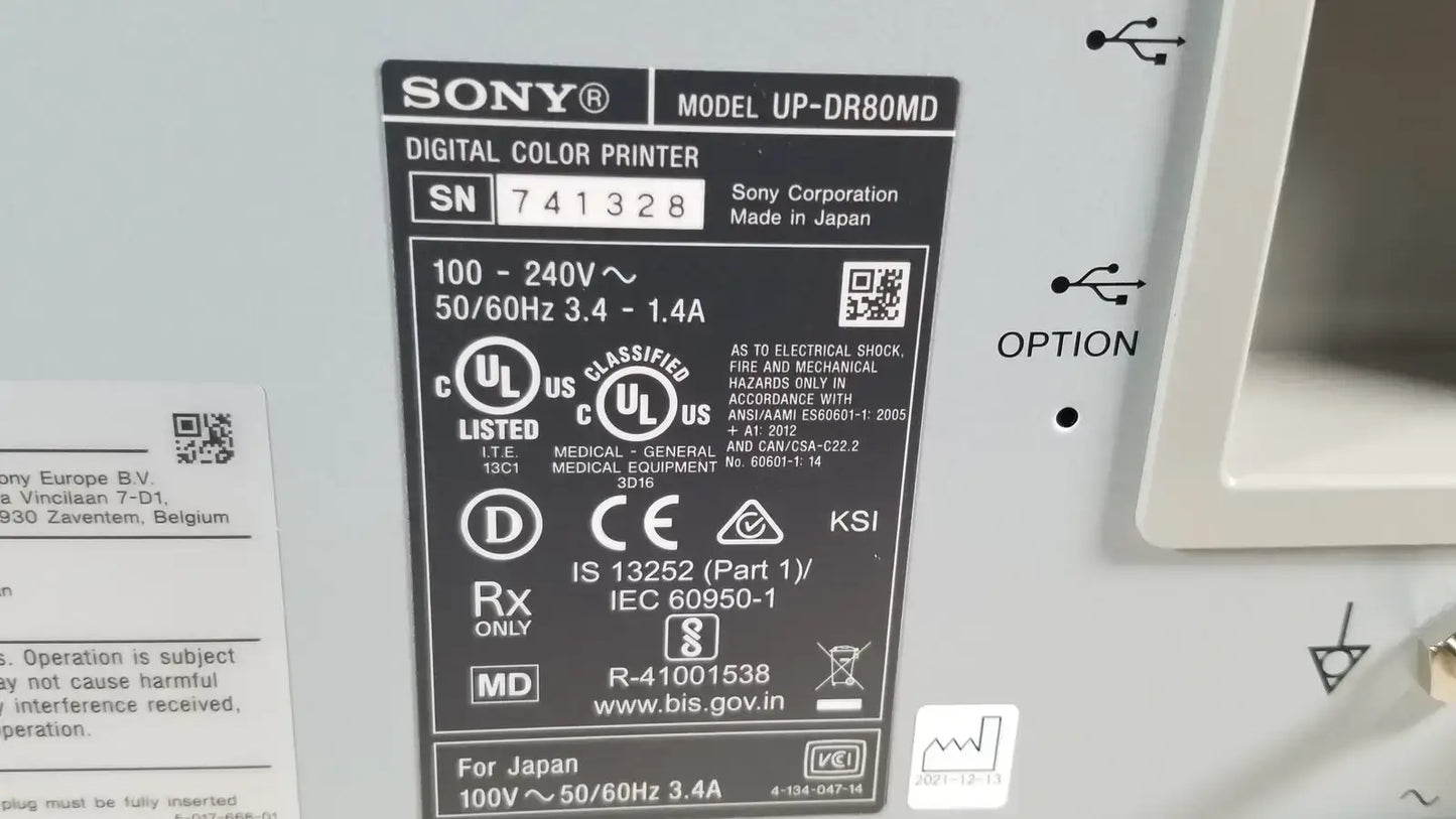 Sony UP-DR80MD Digital Color Printer Medical Grade A4 Ultrasound Endoscopy Medical Color Printer, second-hand product photo 8