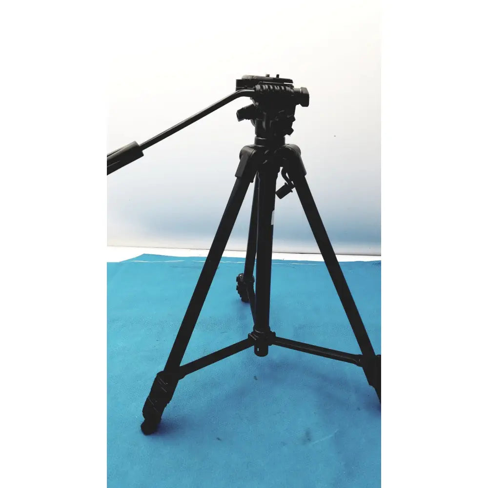 Black metal lightweight extendable video tripod with adjustable legs and fluid head for smooth camera movement Sony VCT-R640