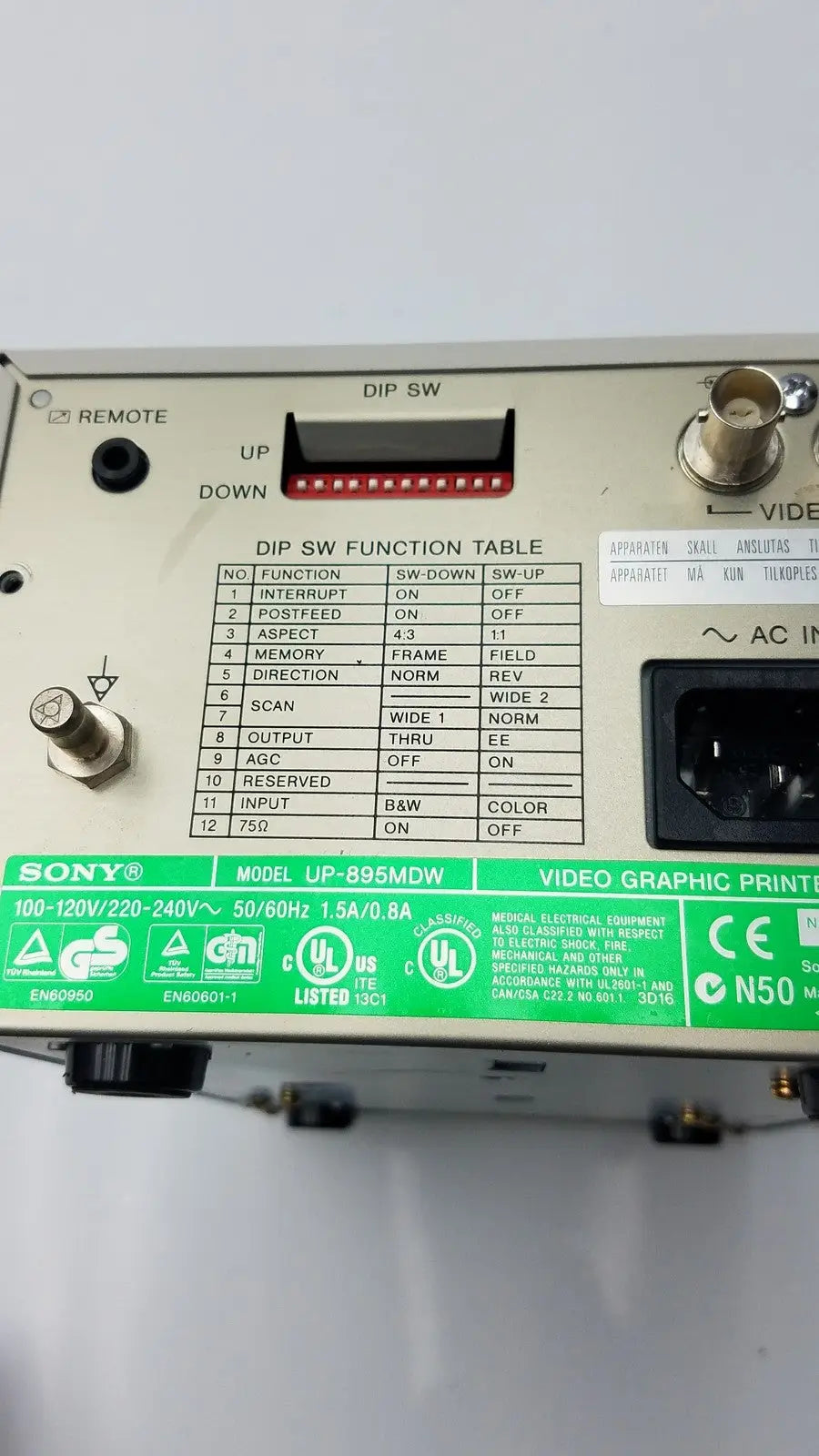 Sony Video Graphic Printer UP-895MDW Medical Video Printer, second-hand product photo 12