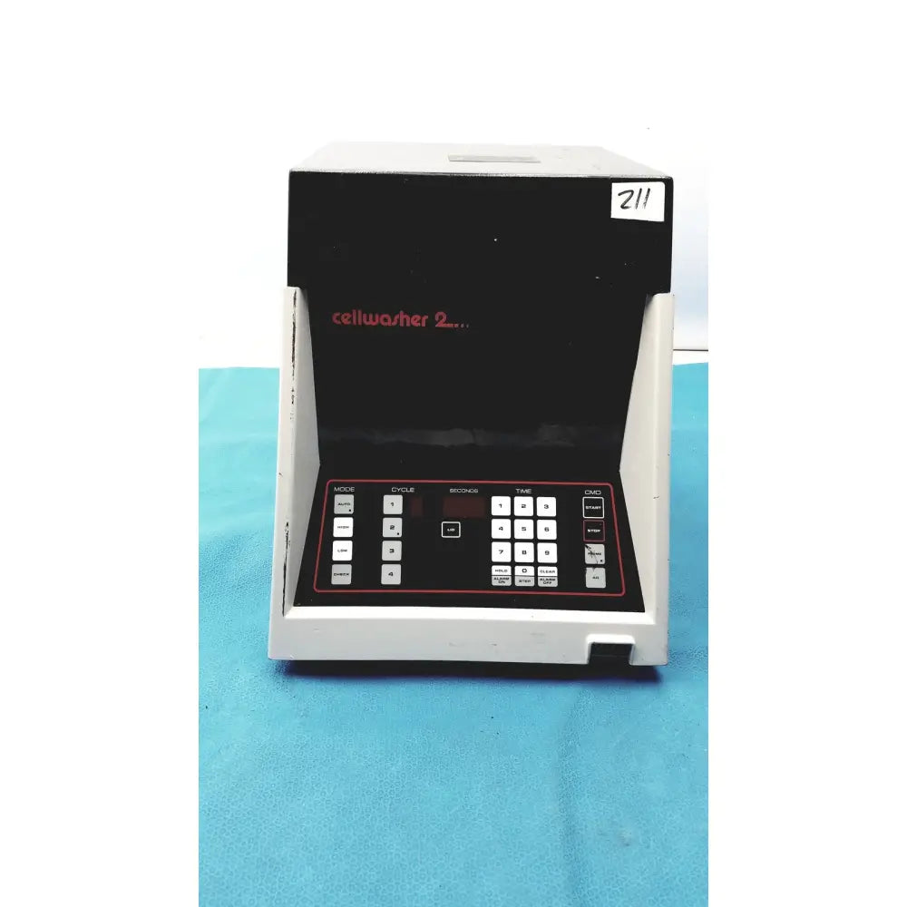 Black and white sorvall cell washer centrifuge cell washing system with red branding 3600 rpm capacity