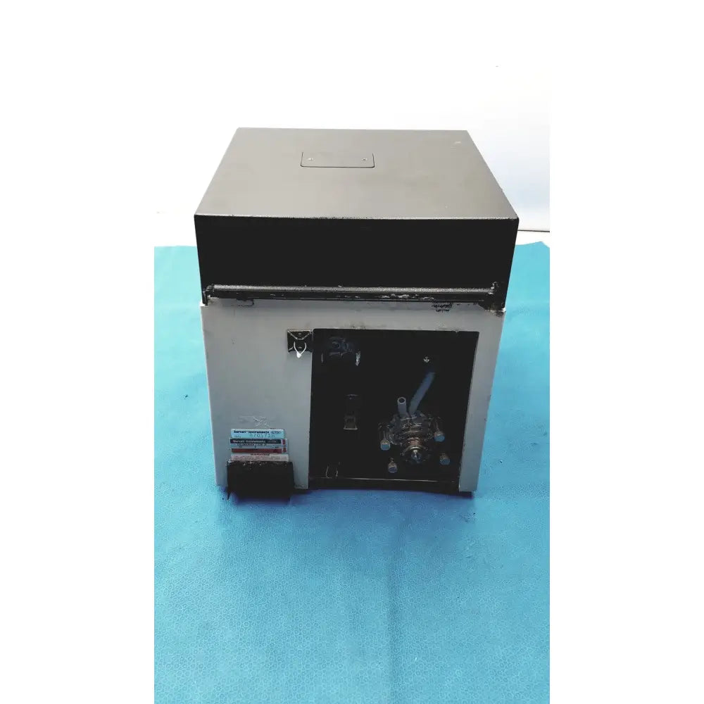 Gray metal sorvall instruments cell washer centrifuge with black top and visible internal components model 8701716