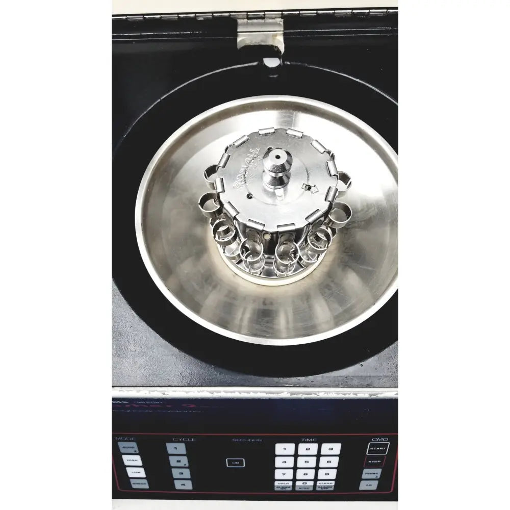 Stainless steel centrifuge rotor with twelve tubes branded sorvall on the hub for sorvall instruments cell washer 2