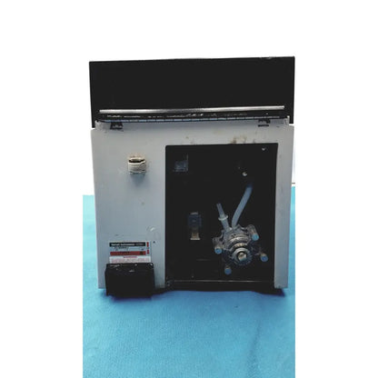 Gray metal sorvall instruments cell washer 2 with black top panel and visible tubing and valves internal components