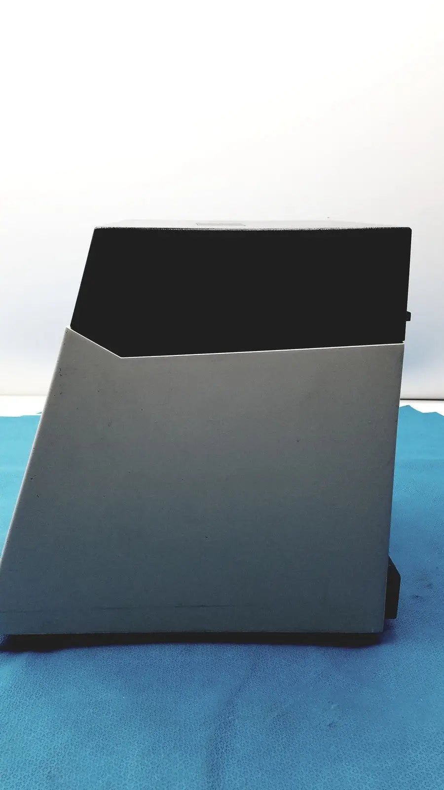 Gray tablet stand with black top surface for sorvall instruments cell washer 2 equipment use