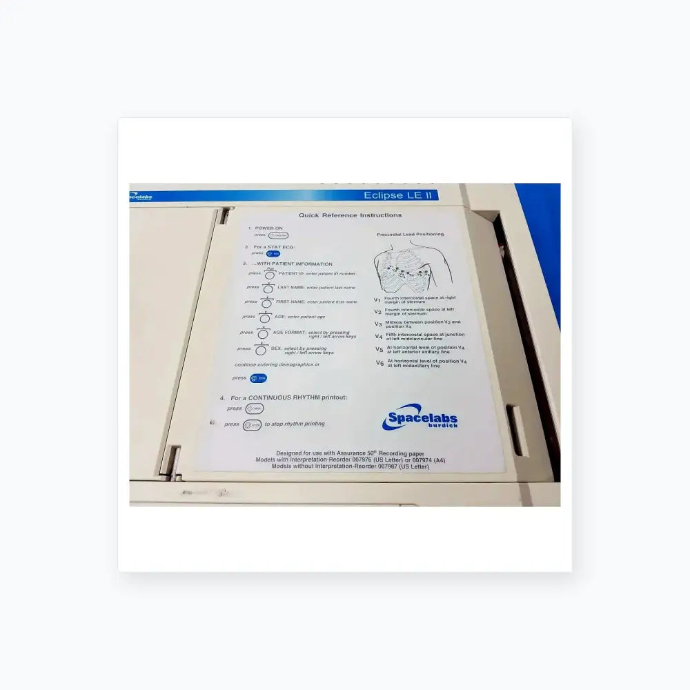 Spacelabs 92304 Eclipse LE II ECG Machine 12-Lead Monitor (Used) ECG KEG Electrocardiograph Machine, second-hand product photo 3