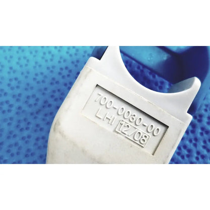 White plastic spacelabs medical extension adapter cable 700-0030-00 with embossed serial number and date visible