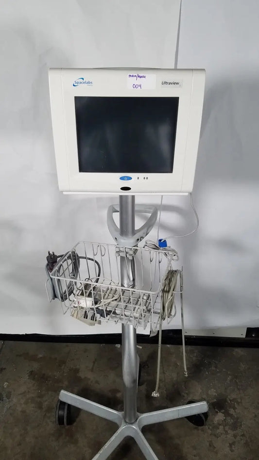Reuse Medical Spacelabs SL 91369 Ultraview patient Monitor With Basket and Rolling Stand Other Medical & Lab Equipment, second-hand product photo 1