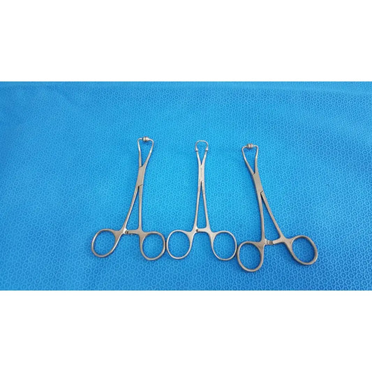 Reuse Medical Sponge Forceps / Ring Forceps – Stainless Steel Surgical Tool lot of 3 Forceps, Hemostats & Needle Holders, second-hand product photo 1