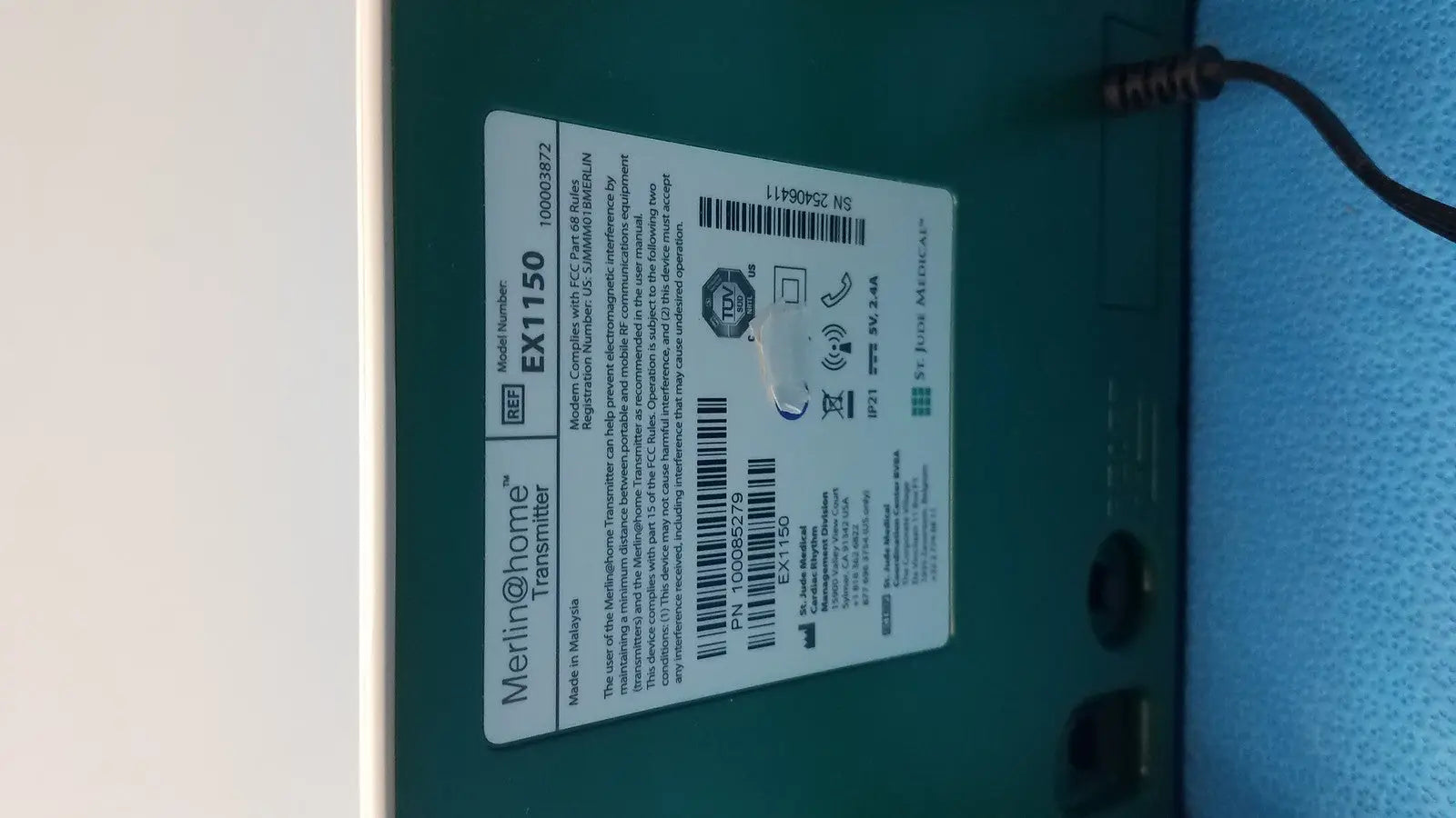 St. Jude EX1150 WiFi Transmitter Unit – For Parts / No Patient Use WiFi Transmitter Unit, as-is (for parts) product photo 2