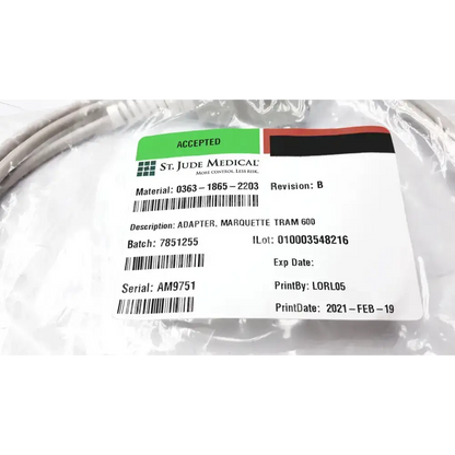 St. Jude Medical Adapter, Marquette Tram 600 Patient Monitor Adapter, new product photo 2