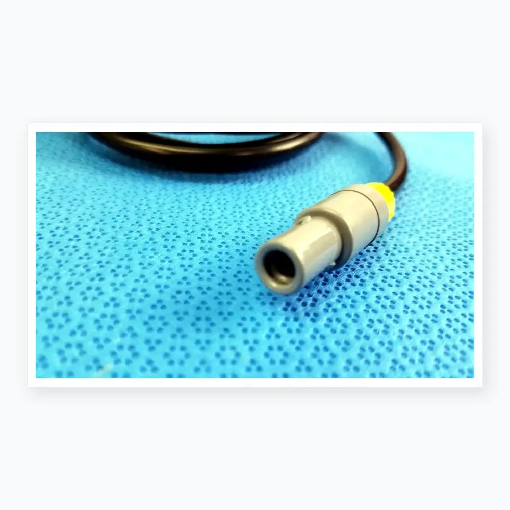 Gray and yellow medical-grade catheter connection cable with black cable for reuse medical equipment by st jude medical