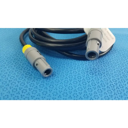 Gray St. Jude Medical ibi-85641 catheter connection cable with black insulation and yellow connector cap for medical equipment use