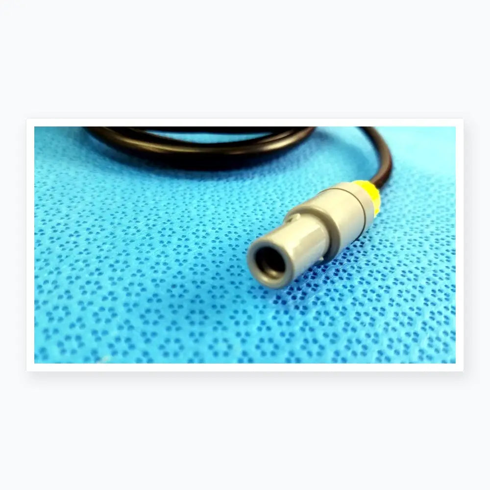 Gray medical-grade catheter connection cable with yellow accent and black cable for reuse medical equipment by st jude medical