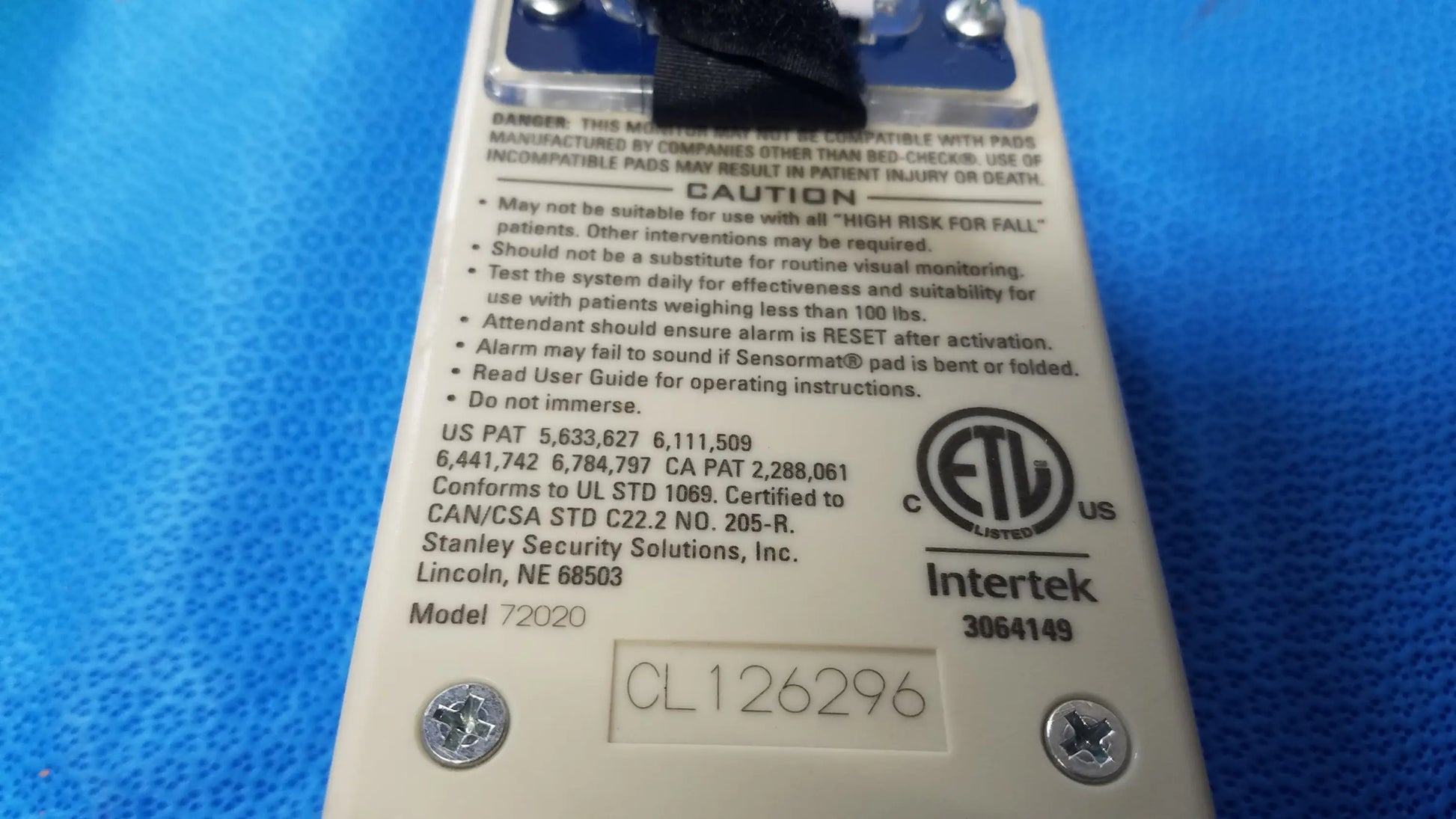 Stanley 72020 Classic-Check Fall Risk Monitoring System Fall Risk Monitoring System, second-hand product photo 11