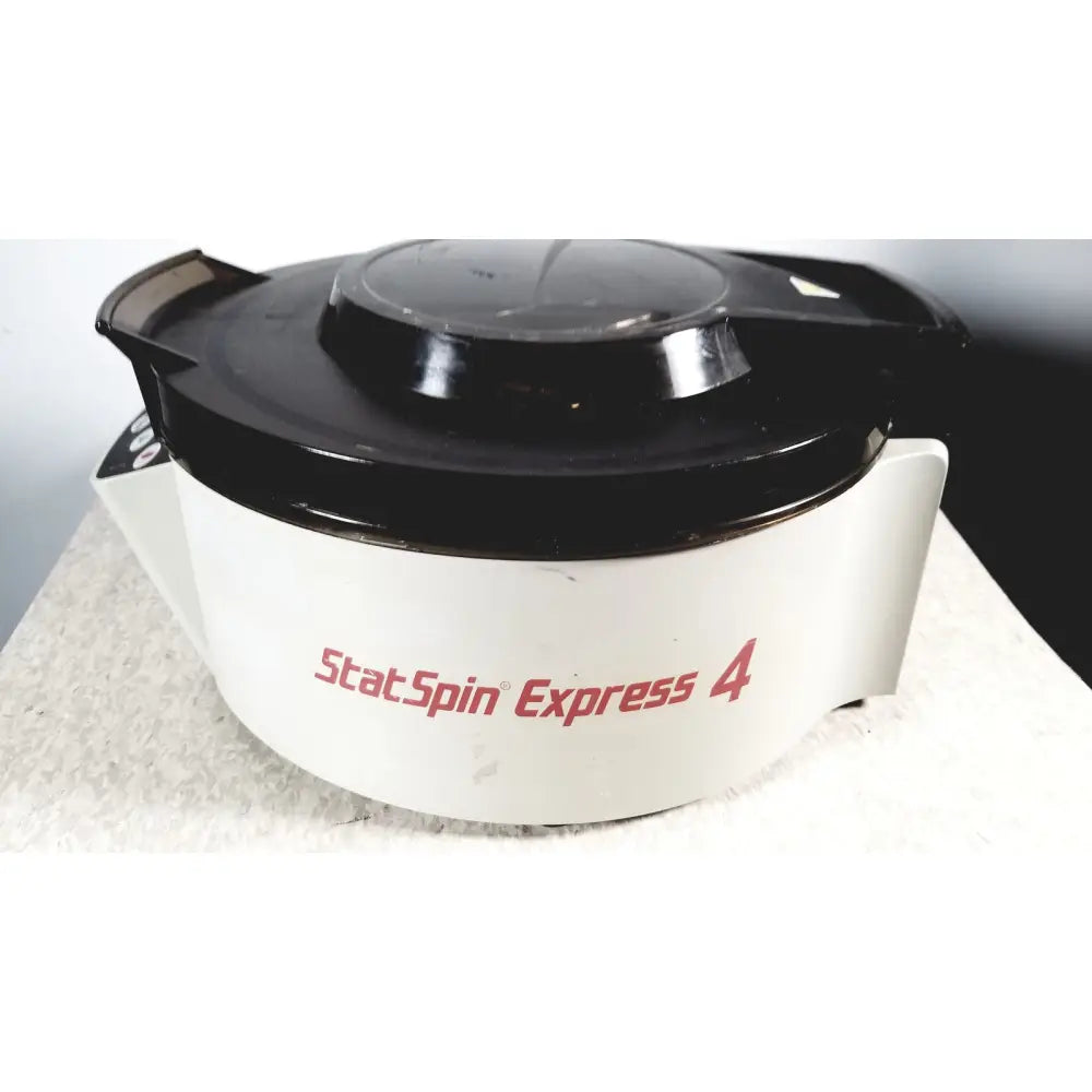 White and black statspin express 4 food processor with clear lid for m510 high-speed horizontal centriifuge use