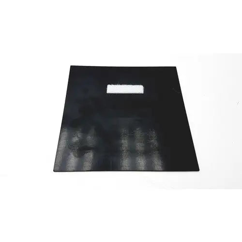 Black rectangular silicone mat with a white label designed as a fun wall sign for laser zone wall sign ahead use