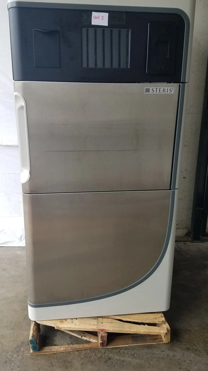 Steris V-Pro Max low temperature sterilization system stainless steel two-door unit with black top panel and gray accents