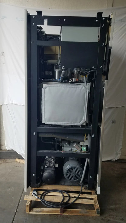 Black steris v-pro max low temperature sterilization system with exposed internal components and white filter panel