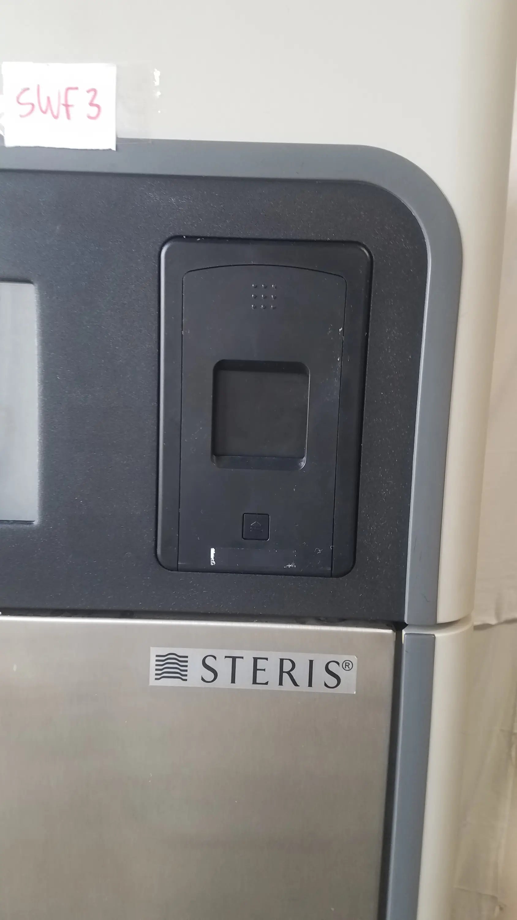 Steris v-pro max low temperature sterilization system with black control panel and stainless steel body model 0324713-05