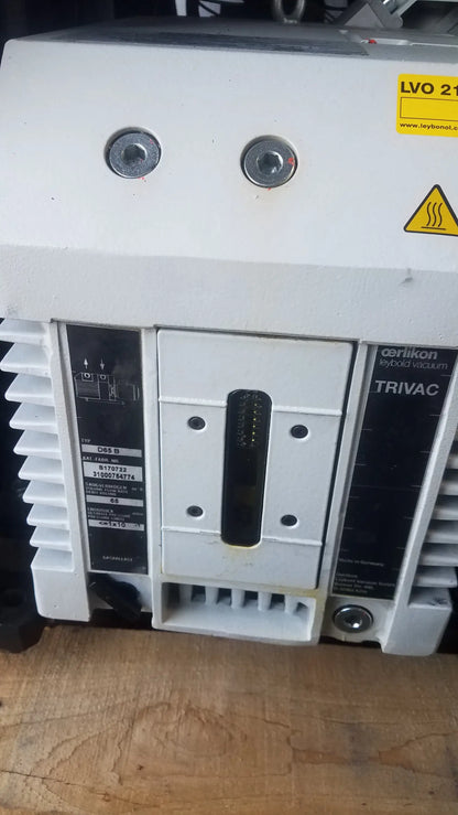 White industrial electrical control panel with black labels and yellow warning sticker on steris v-pro max low temperature sterilization system