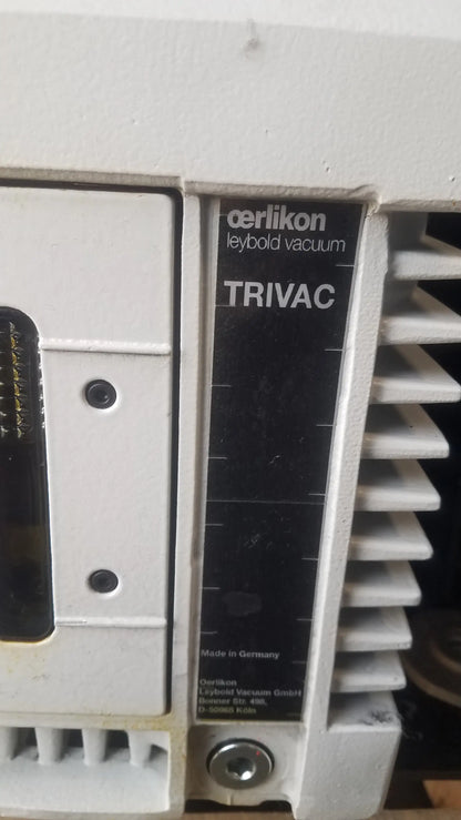 White plastic trivac industrial vacuum pump by cerlikon leybold made in germany for steris v-pro max low temperature sterilization system