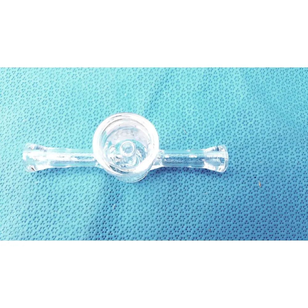Clear glass borosilicate glass lab adapter with stopcock joint valve and dual tubes for precise flow control