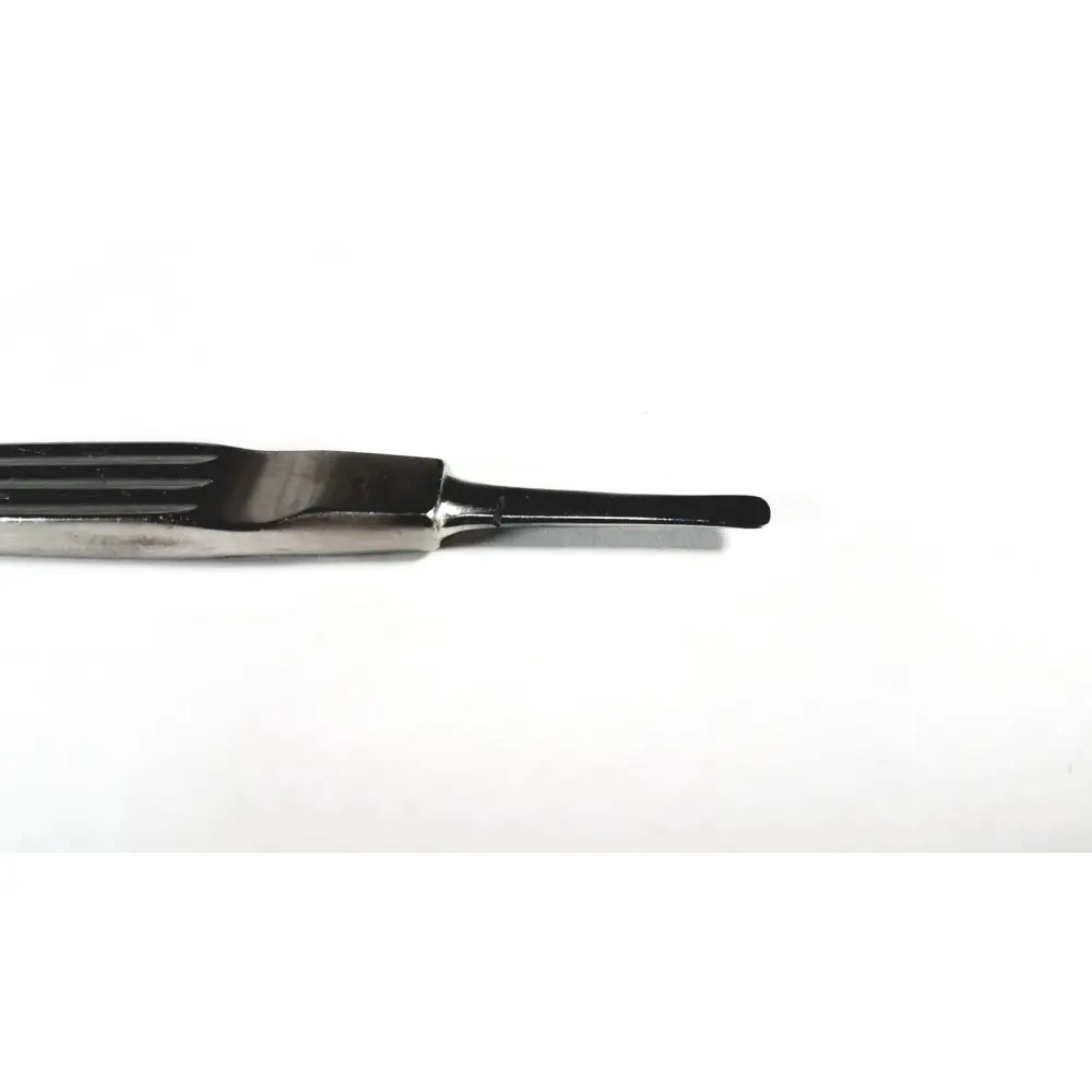 Black-handled storz cottle nasal knife instrument with metallic ridged blade for surgical ent precision use