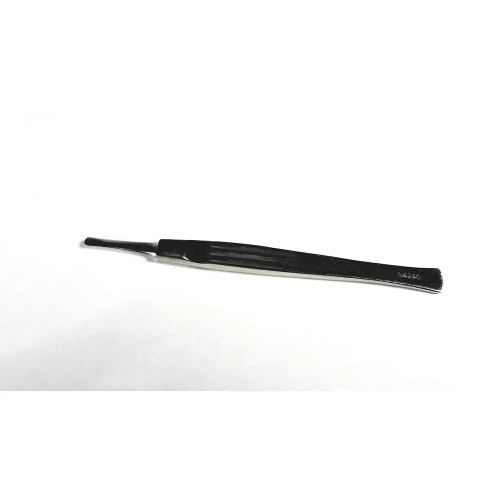 Black-handled storz cottle nasal precision tweezers with metallic finish and engraved model number n4240 for surgical use