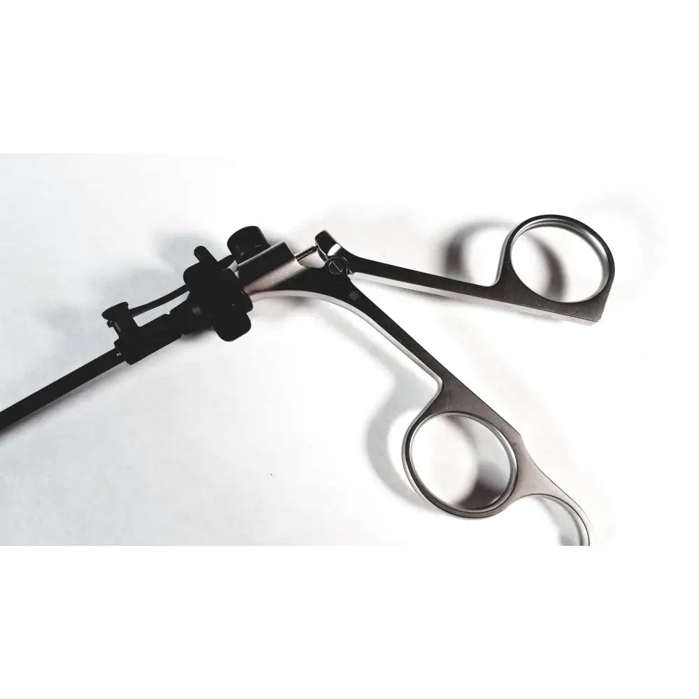 Storz laparoscopy forceps with black ergonomic handles stainless steel surgical instrument with sleek precision design
