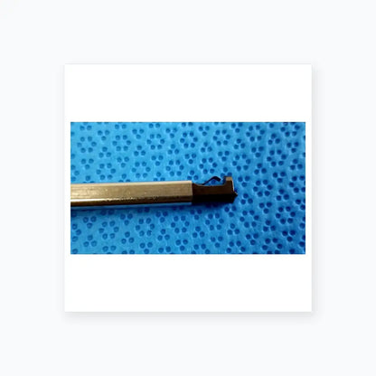 Silver metal cylindrical torque wrench with black notched cutting head for ultrasonic cleaning reuse medical equipment