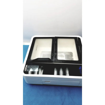 White and black dual-compartment laboratory incubator with transparent lids in the straya ref 100.500 strava splint bath