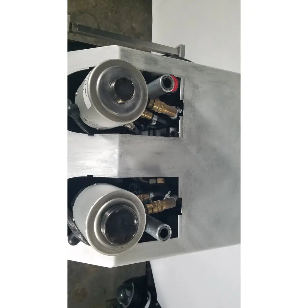 Struers prontopress-20 dual-cylinder metallographic specimen hot mounting machine with stainless steel filters and brass fittings