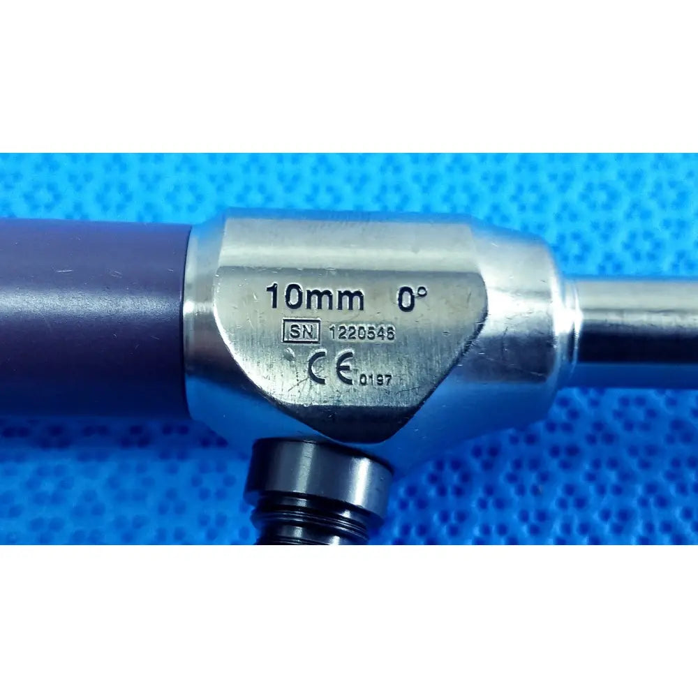 Silver precision 10mm autoclavable endoscope with 0° angled tip and engraved serial number by stryker