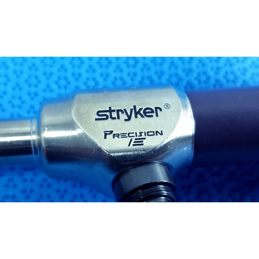 Stryker 0502-103-030 precision 10mm 0° autoclavable endoscope with metallic silver body and black grip for reuse medical use