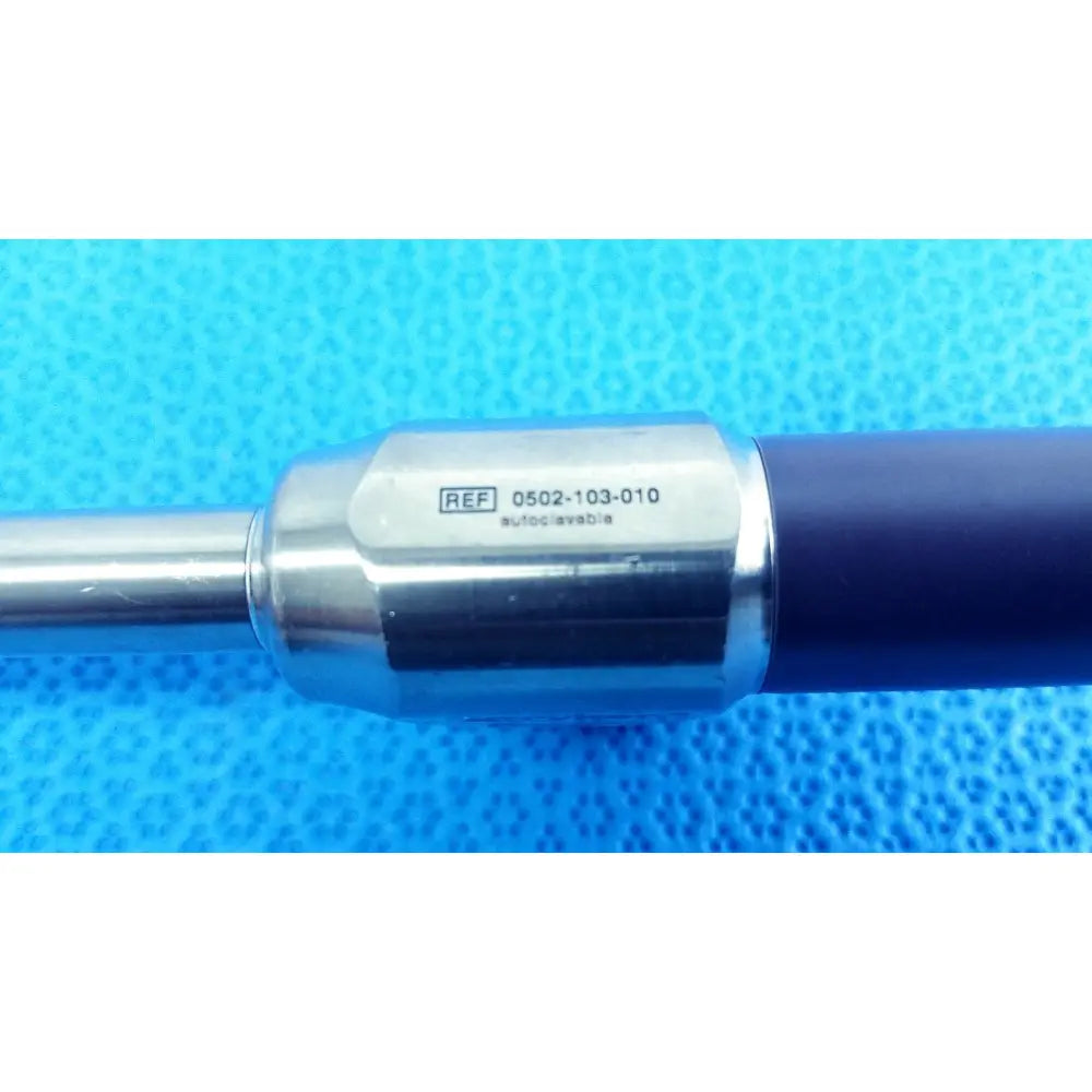 Silver surgical instrument with dark blue handle and engraved reference number for stryker 10mm 0° autoclavable endoscope