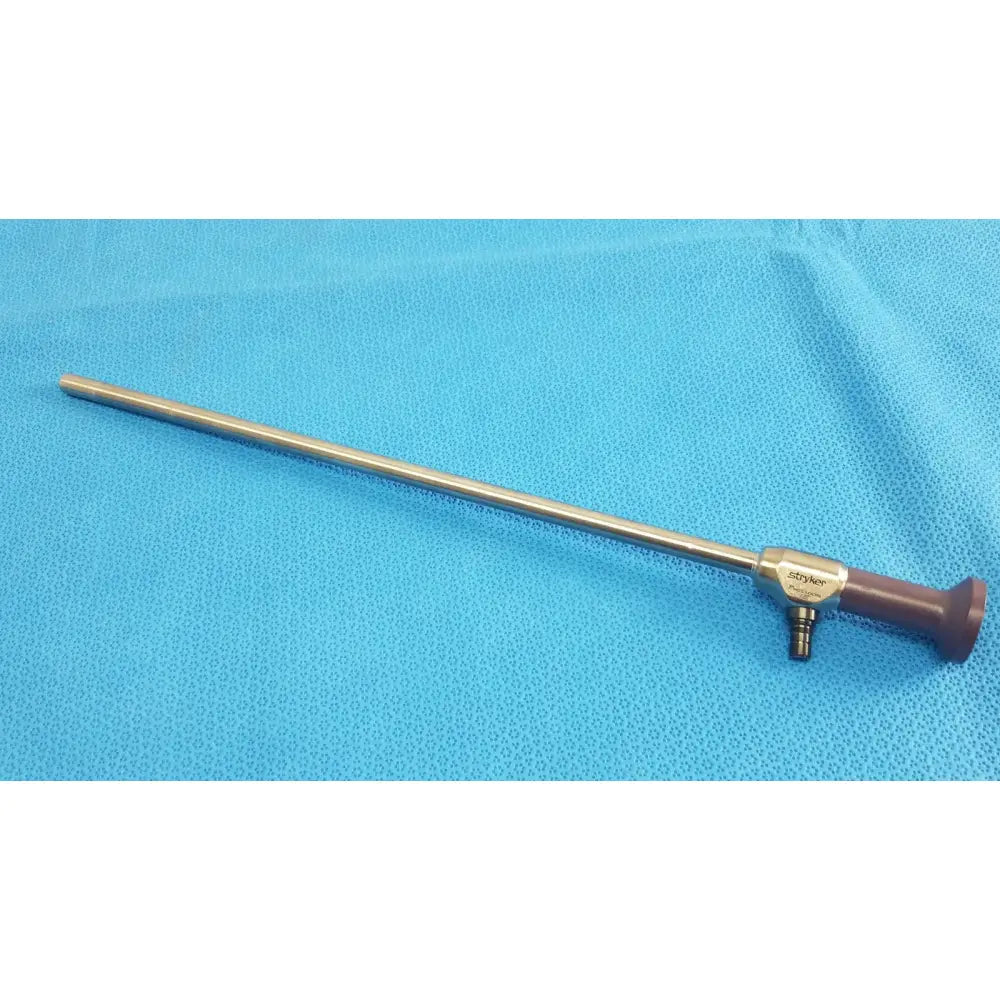 Stainless steel stryker precision 10mm 0° autoclavable endoscope with brown handle and brass-colored joint for reuse medical use