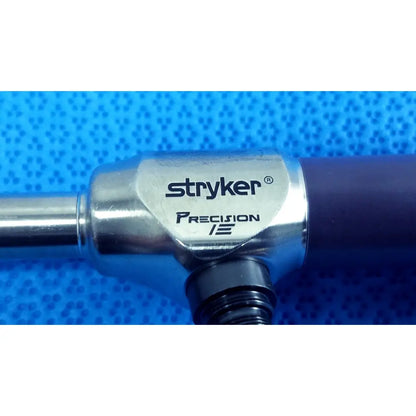 Stryker 0502-103-030 precision 10mm 30° autoclavable endoscope with metallic silver body and black grip surgical instrument