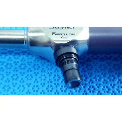 Stryker precision 10mm 30° autoclavable endoscope with metallic silver body and black threaded connector