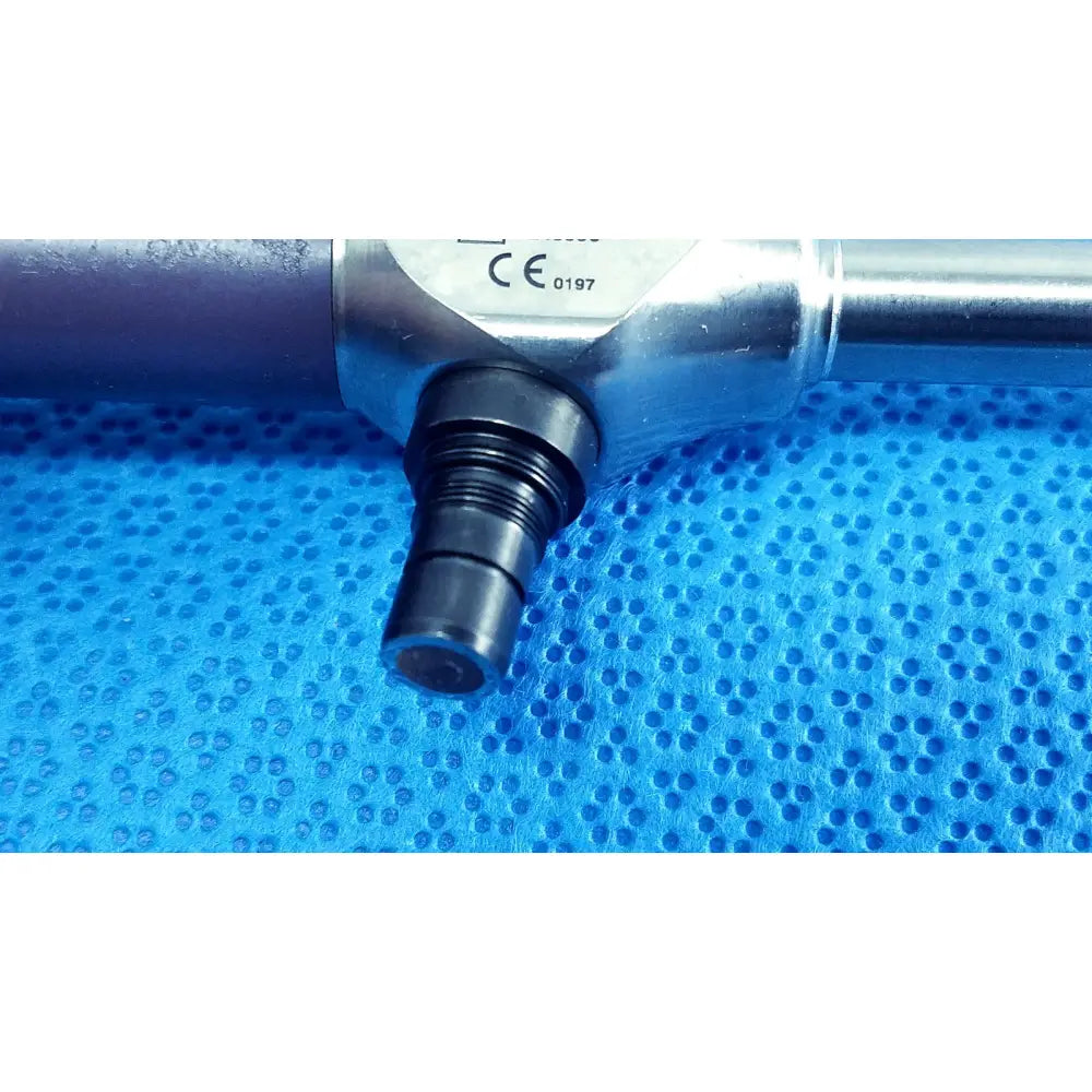 Silver surgical precision 10mm 30° autoclavable endoscope with black threaded connector and ce certification marking