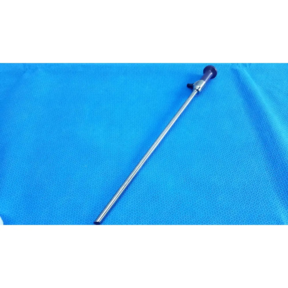 Silver stryker precision 10mm 30° autoclavable endoscope with dark purple handle and metallic joints