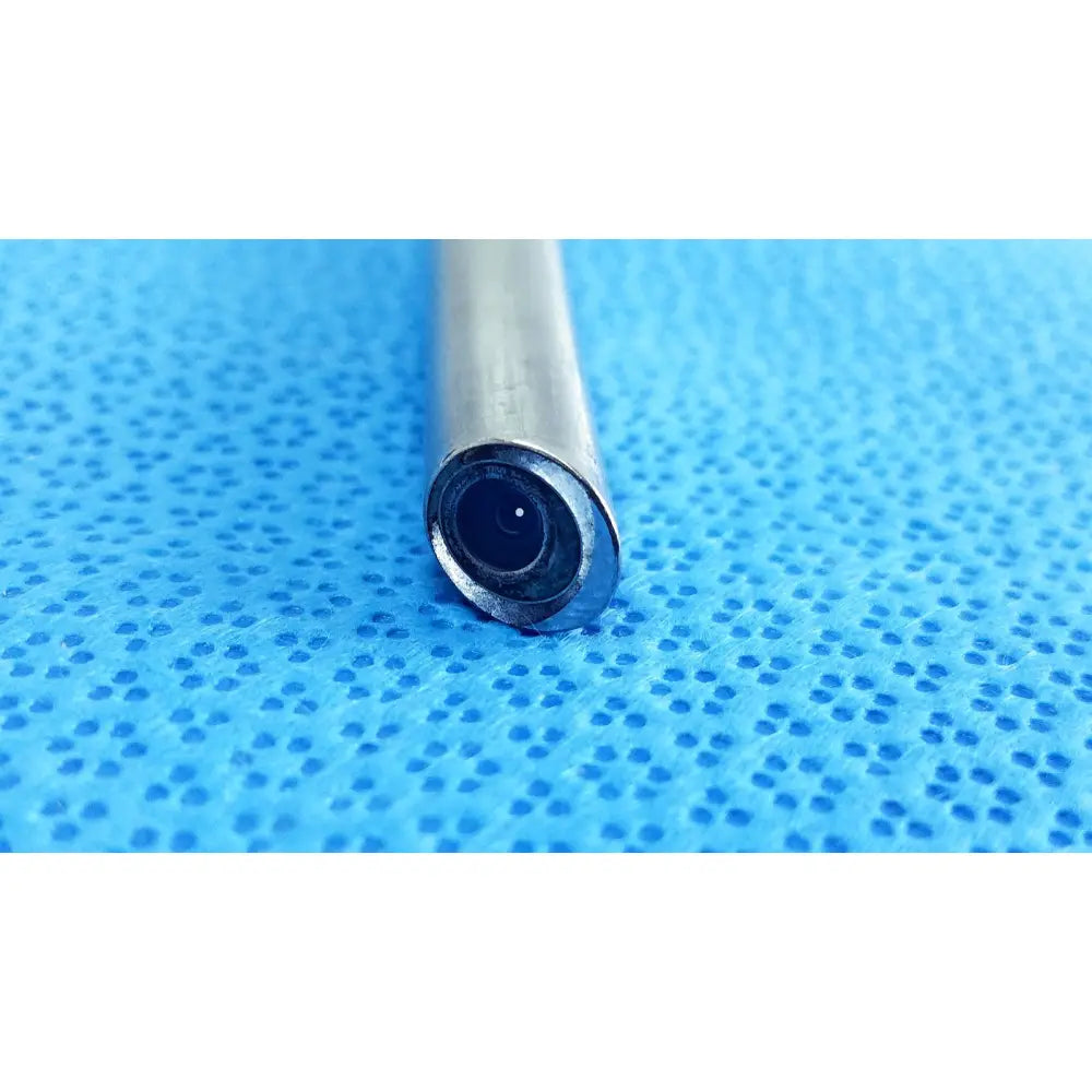Silver-colored precision 10mm 30° autoclavable endoscope with black lens and metallic housing by stryker