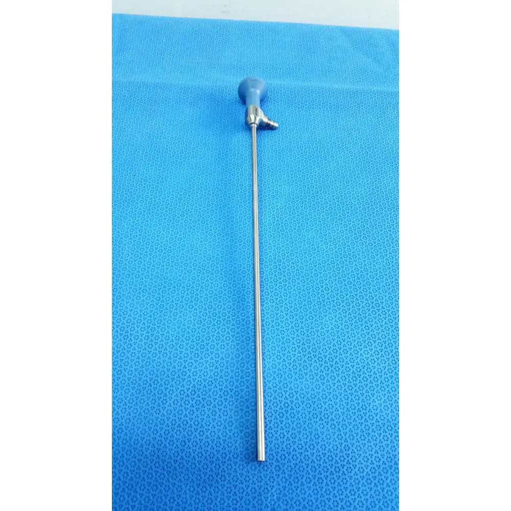 Blue-handled Stryker Ideal Eyes 5mm autoclavable surgical endoscope with metallic shaft for precise visualization