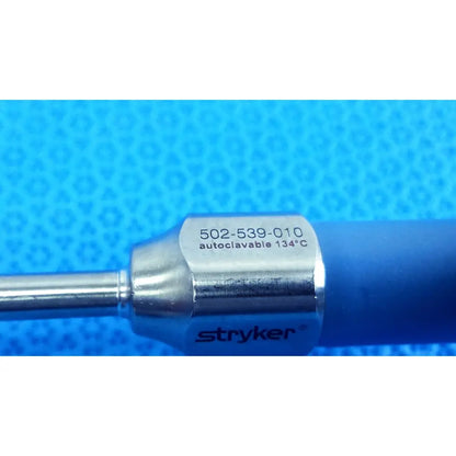 Silver metallic stryker ideal eyes 5mm autoclavable endoscope with blue handle model 0502-503-010