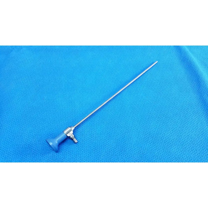 Stryker ideal eyes 5mm 0 degree autoclavable endoscope with blue handle and long slender metallic shaft
