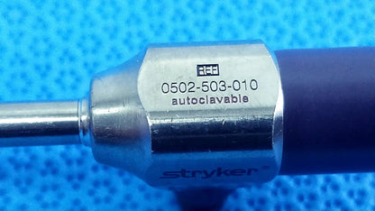 Stryker 0502-503-030 precision 5.5mm 0° autoclavable endoscope silver metallic with black grip for reuse medical use