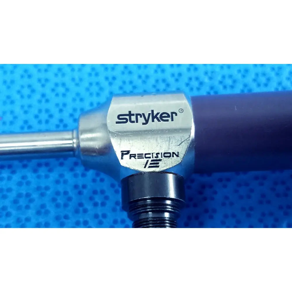 Stryker 0502-503-030 precision 5.5mm 0° autoclavable endoscope with metallic silver head and dark purple handle for reuse medical use