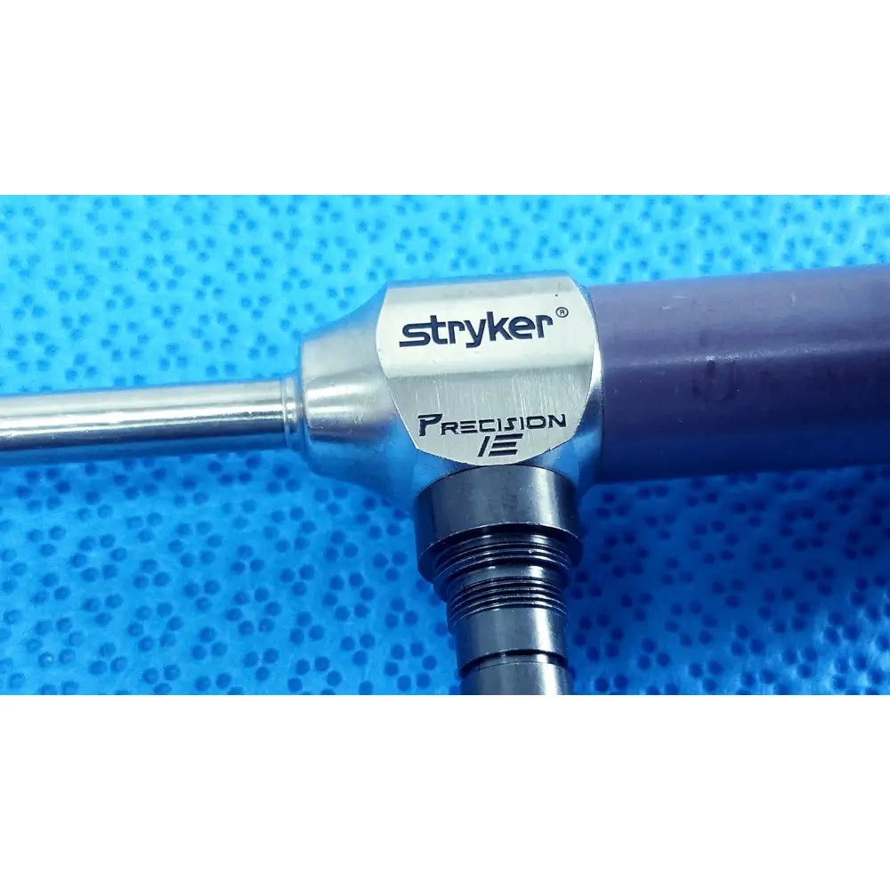 Stryker 0502-503-030 precision 5.5mm 0° autoclavable endoscope with metallic silver handle and dark purple grip for reuse medical use