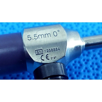 Silver stryker 0502-503-030 5.5mm 0° autoclavable endoscope with engraved specifications for reuse medical use
