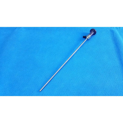 Silver stryker 0502-503-030 5mm 0° autoclavable endoscope with purple handle and black adjustment knob for reuse medical use